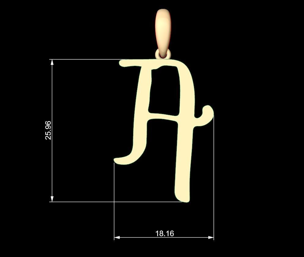Initial Letters Pendant KINGDOMSTORIA A 3D print model_5