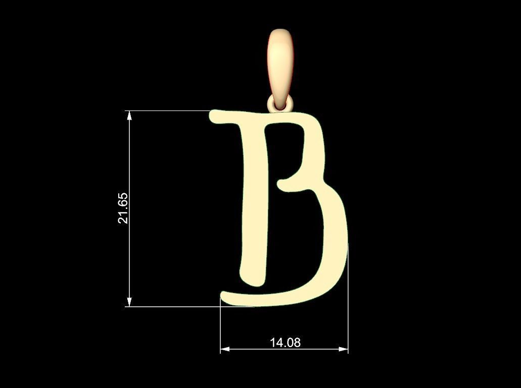 Initial Letters Pendant KINGDOMSTORIA B 3D print model_5
