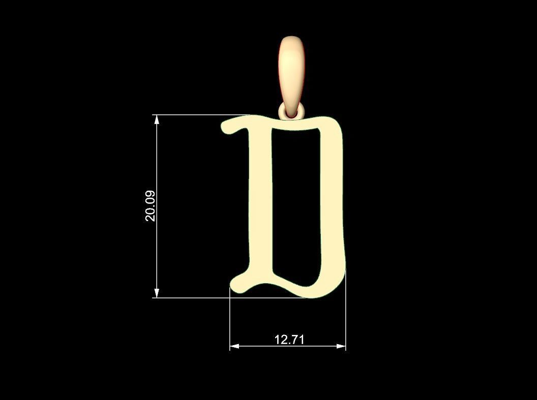 Initial Letters Pendant KINGDOMSTORIA D 3D print model_5