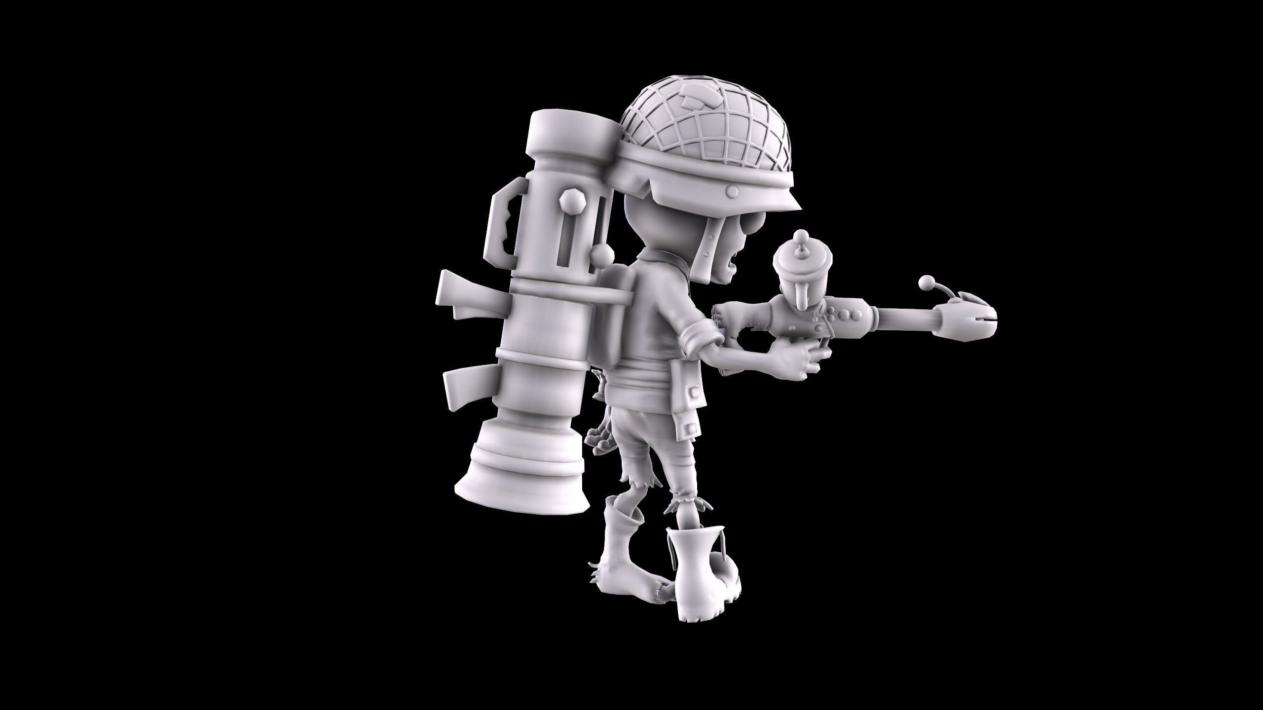 Plants vs Zombies - Foot Soldier 3D print model_5