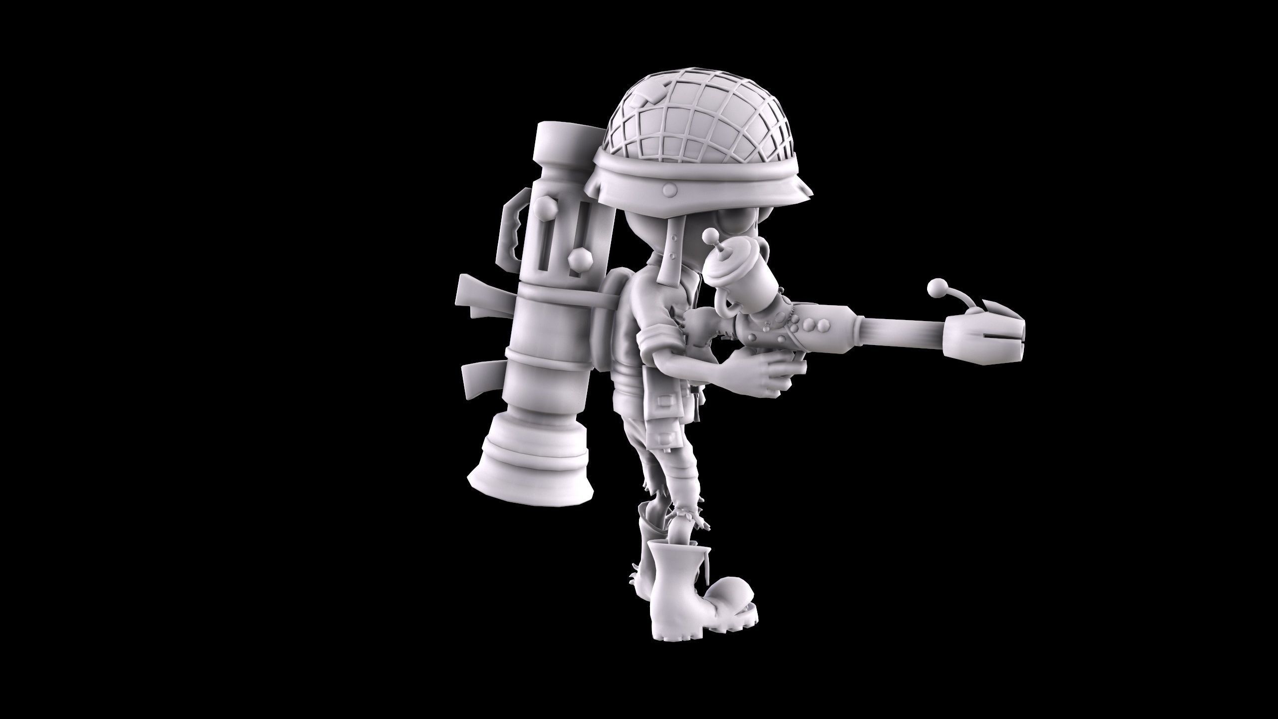 Plants vs Zombies - Foot Soldier 3D print model_4