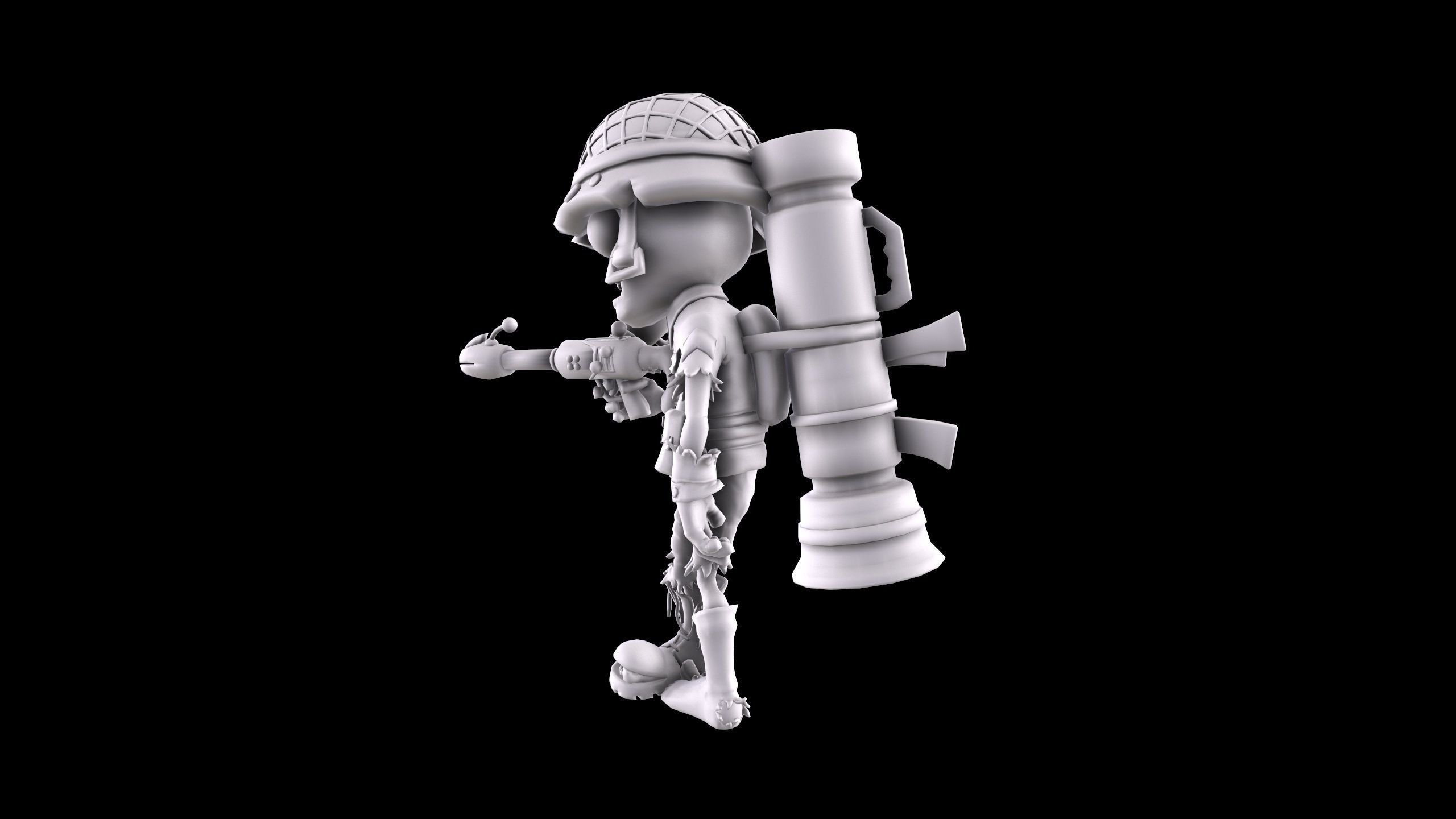 Plants vs Zombies - Foot Soldier 3D print model_9