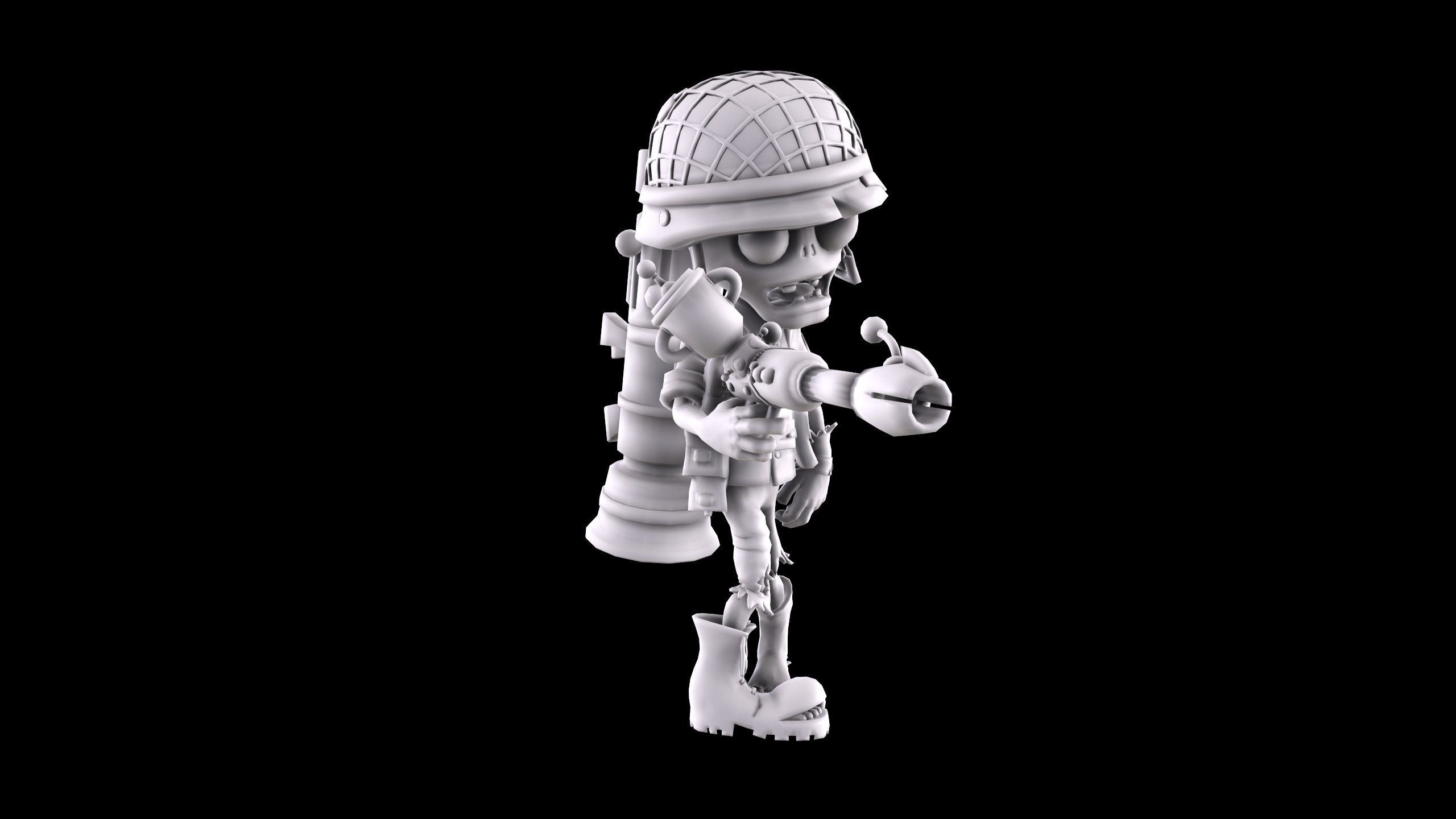 Plants vs Zombies - Foot Soldier 3D print model_3