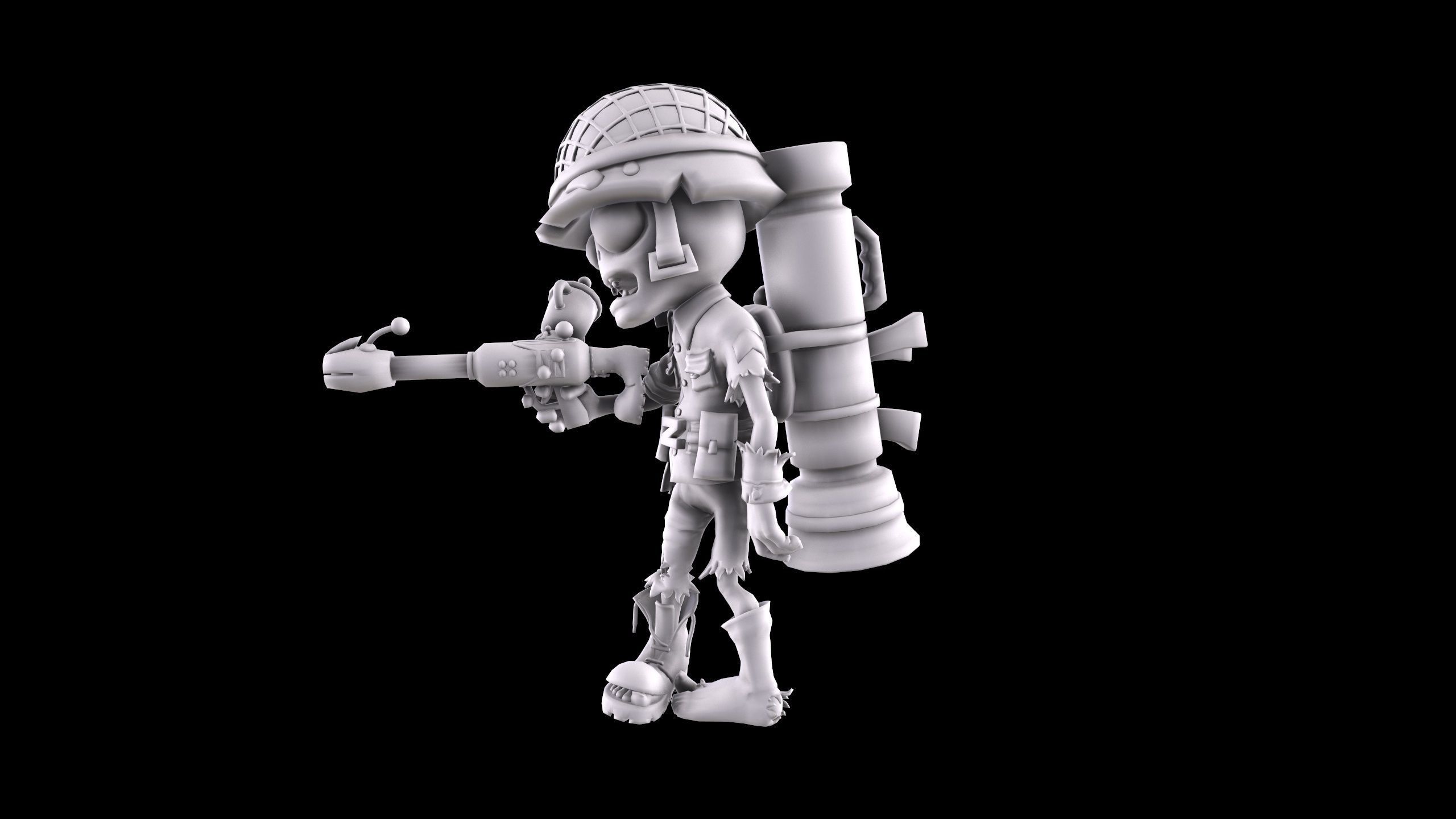 Plants vs Zombies - Foot Soldier 3D print model_10