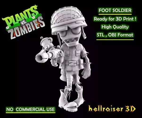 Plants vs Zombies - Foot Soldier 3D print model Plants vs Zombies - Foot Soldier 3D print model