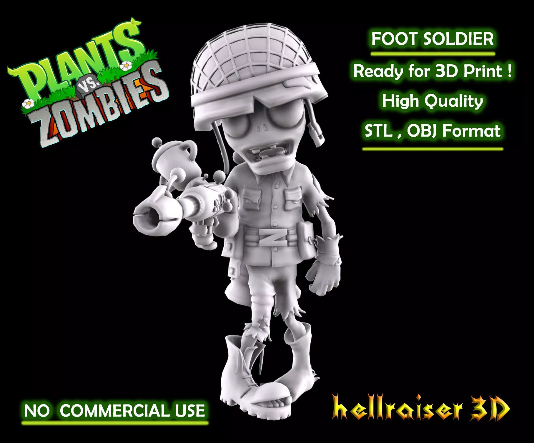 Plants vs Zombies - Foot Soldier 3D print model_0