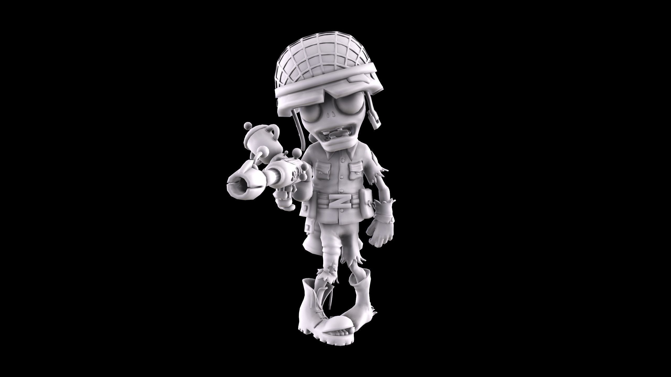 Plants vs Zombies - Foot Soldier 3D print model_12