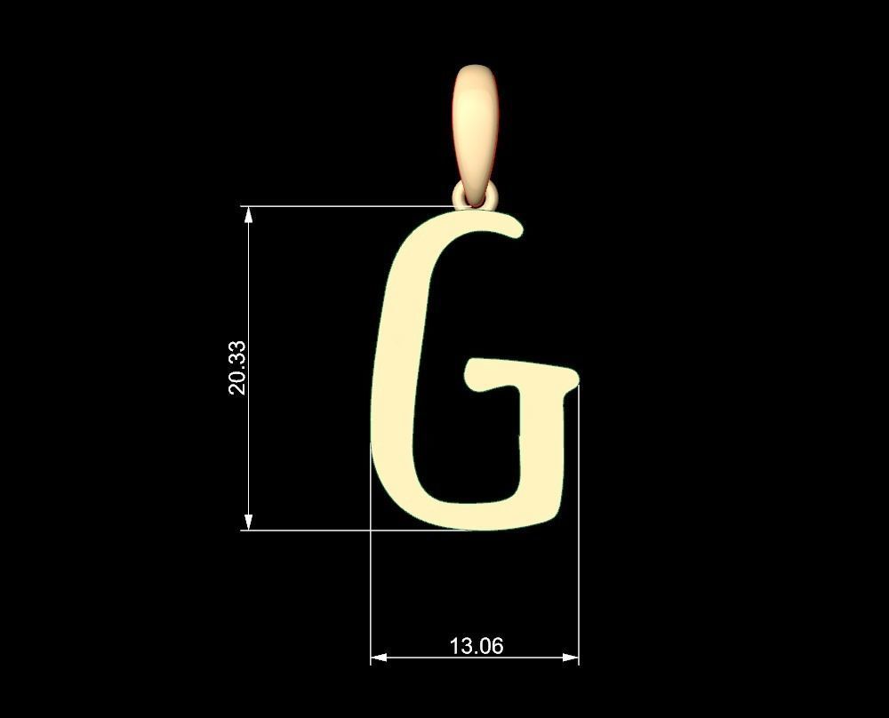 Initial Letters Pendant KINGDOMSTORIA G 3D print model_5