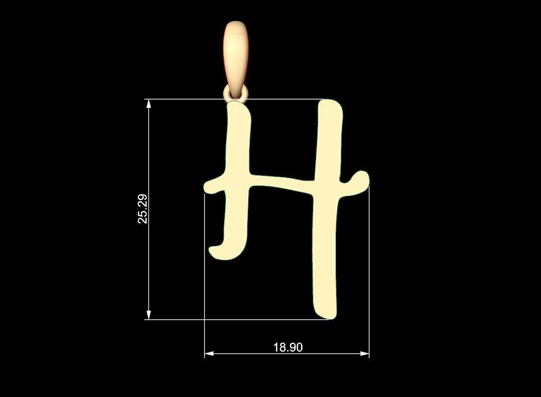 Initial Letters Pendant KINGDOMSTORIA H 3D print model_5