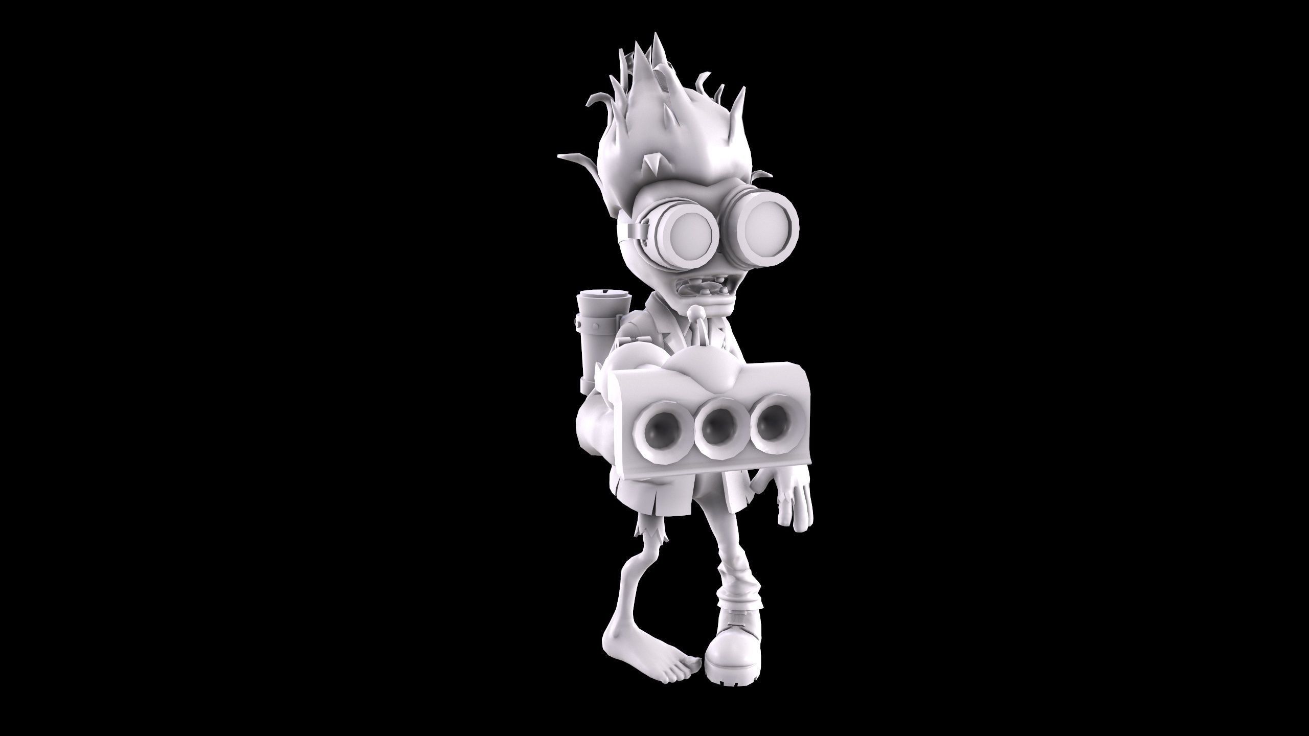 Plants vs Zombies - Scientist 3D print model_3