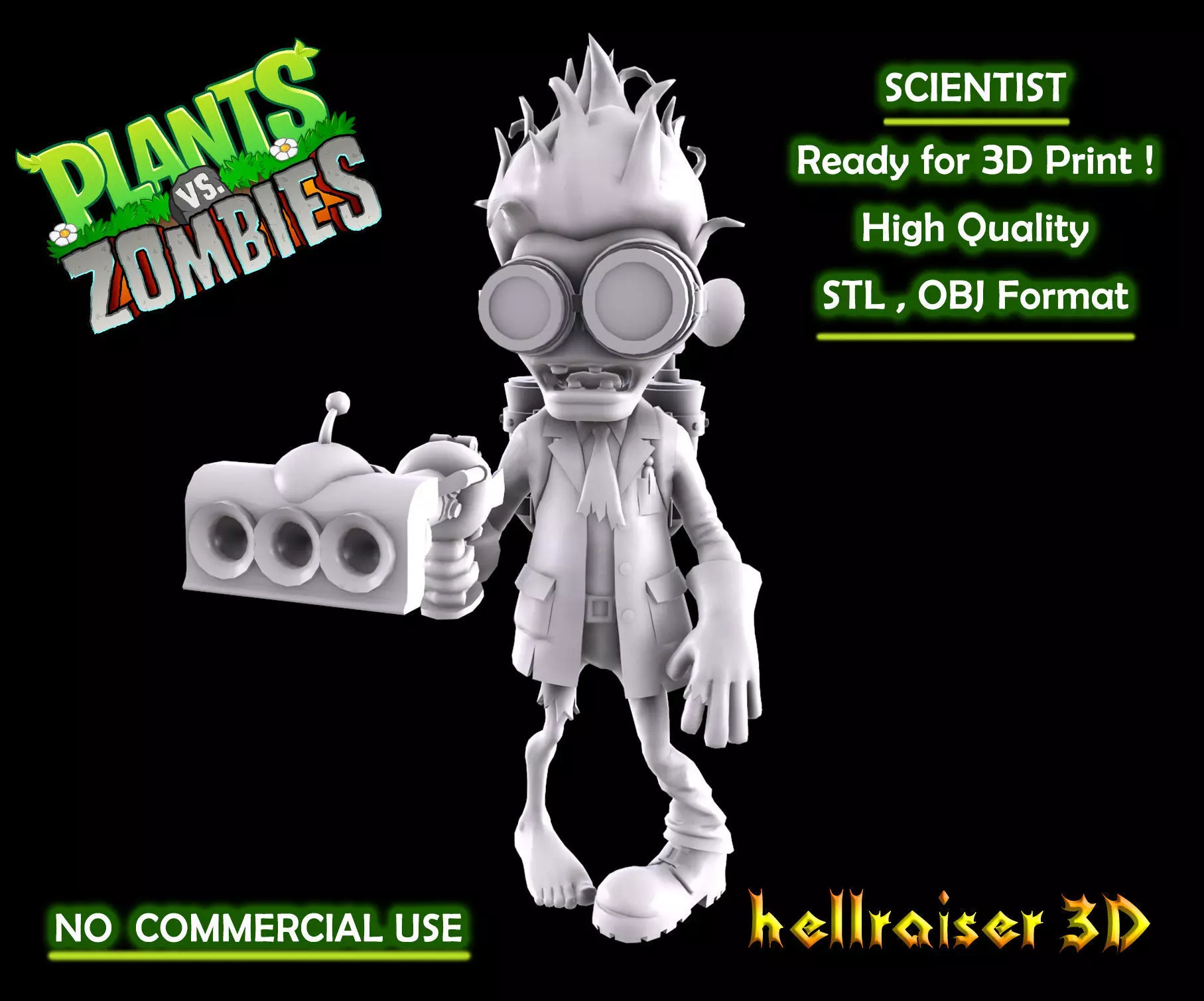 Plants vs Zombies - Scientist 3D print model_0