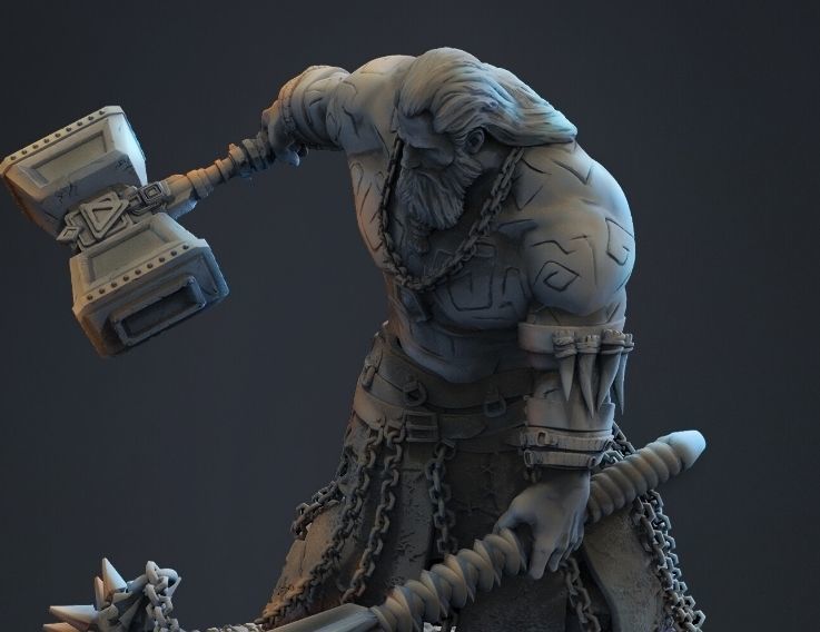 MEDIEVAL  FANTASY MOUNTAIN WARRIOR CONCEPT 3D print model_1