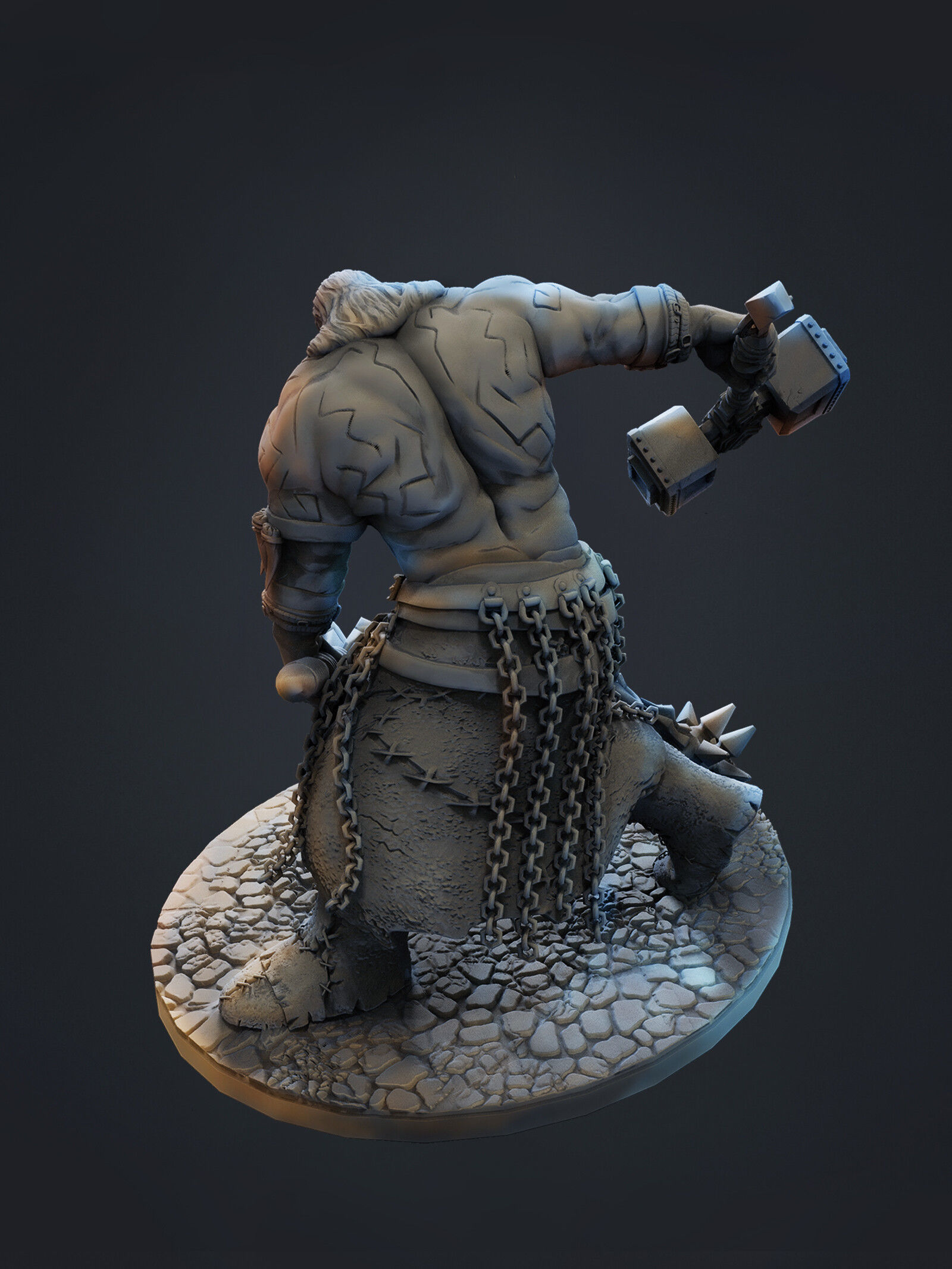 MEDIEVAL  FANTASY MOUNTAIN WARRIOR CONCEPT 3D print model_4
