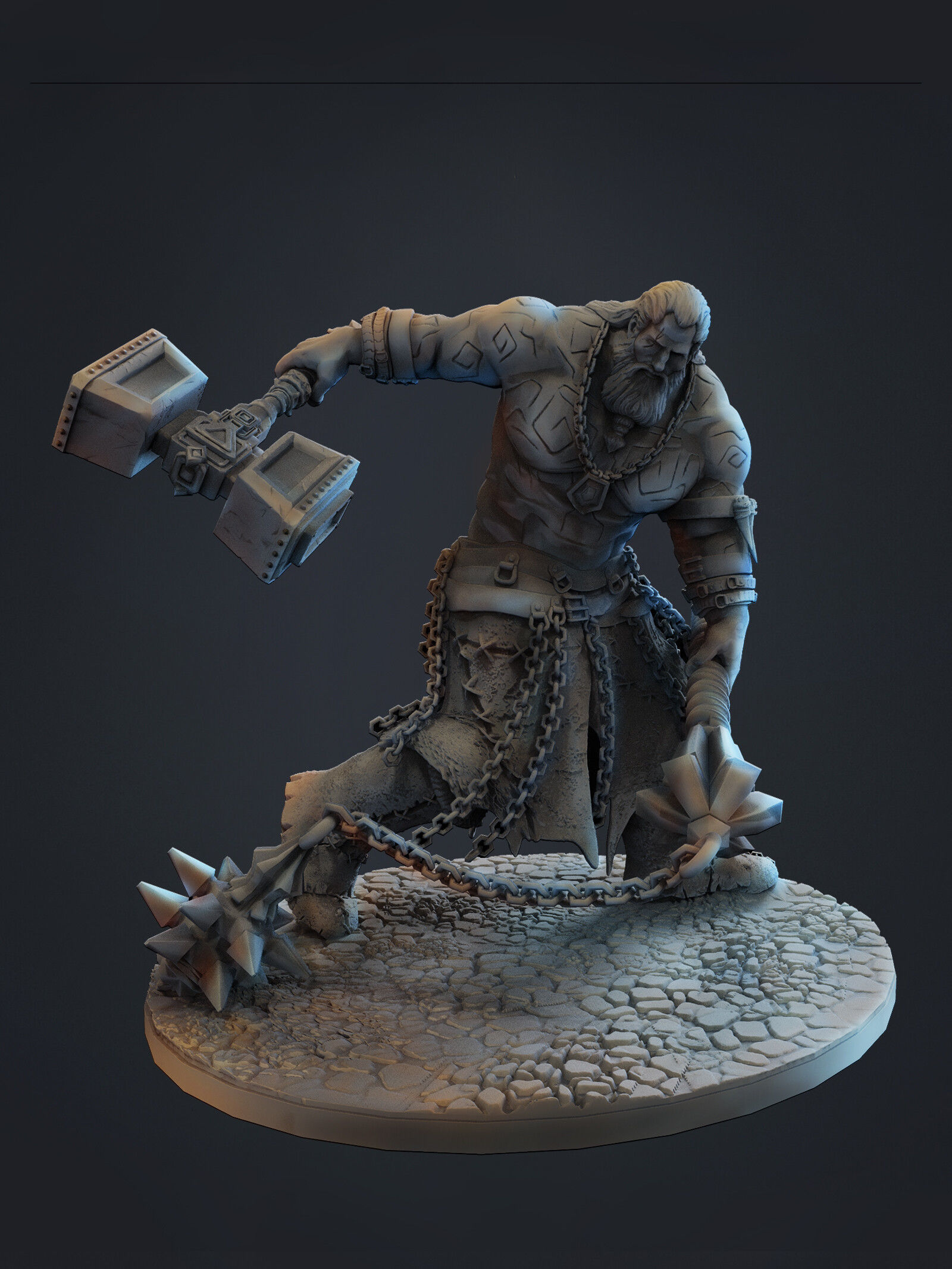 MEDIEVAL  FANTASY MOUNTAIN WARRIOR CONCEPT 3D print model_3