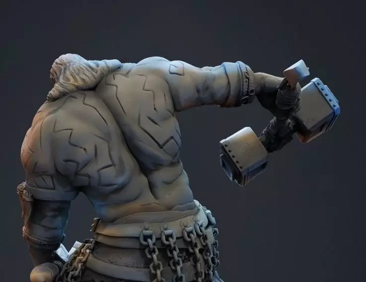 MEDIEVAL  FANTASY MOUNTAIN WARRIOR CONCEPT 3D print model_0