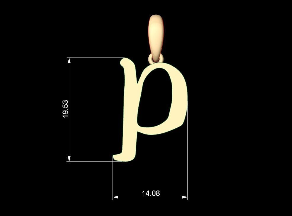 Initial Letters Pendant KINGDOMSTORIA P 3D print model_5