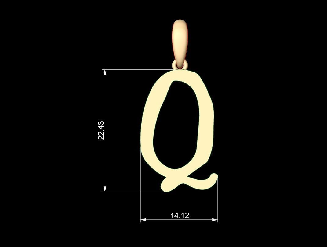 Initial Letters Pendant KINGDOMSTORIA Q 3D print model_5