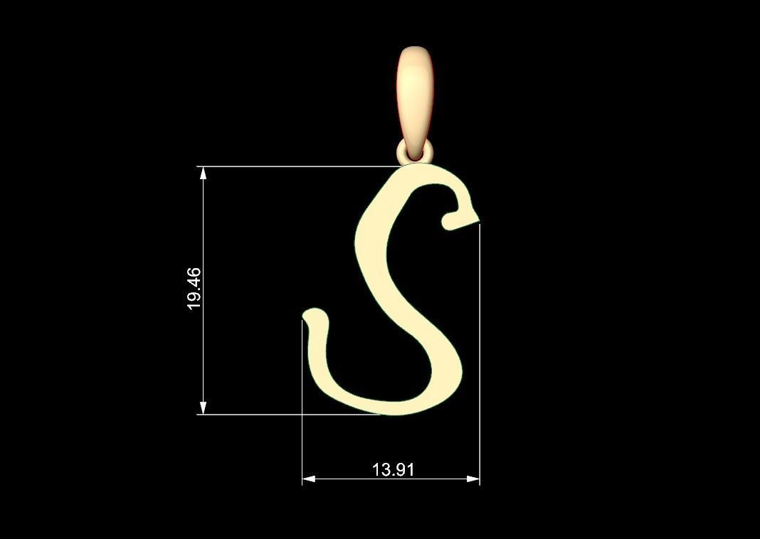Initial Letters Pendant KINGDOMSTORIA S 3D print model_5