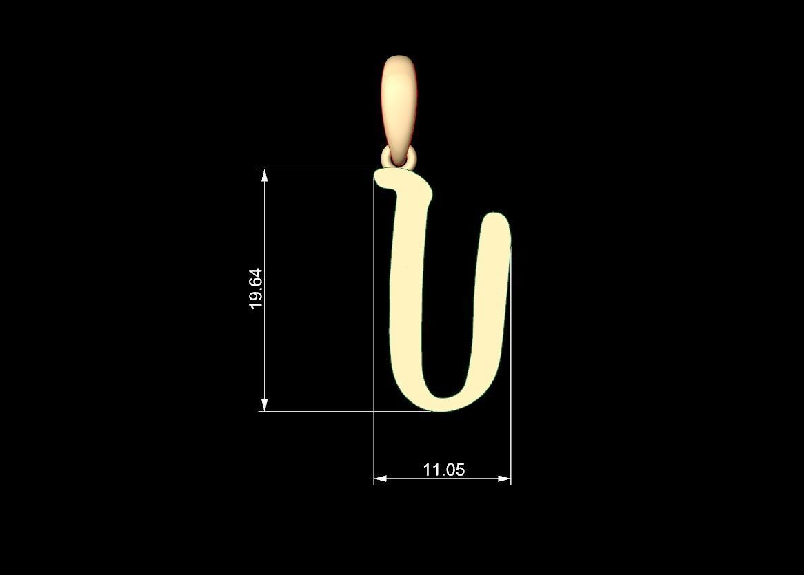 Initial Letters Pendant KINGDOMSTORIA V 3D print model_5