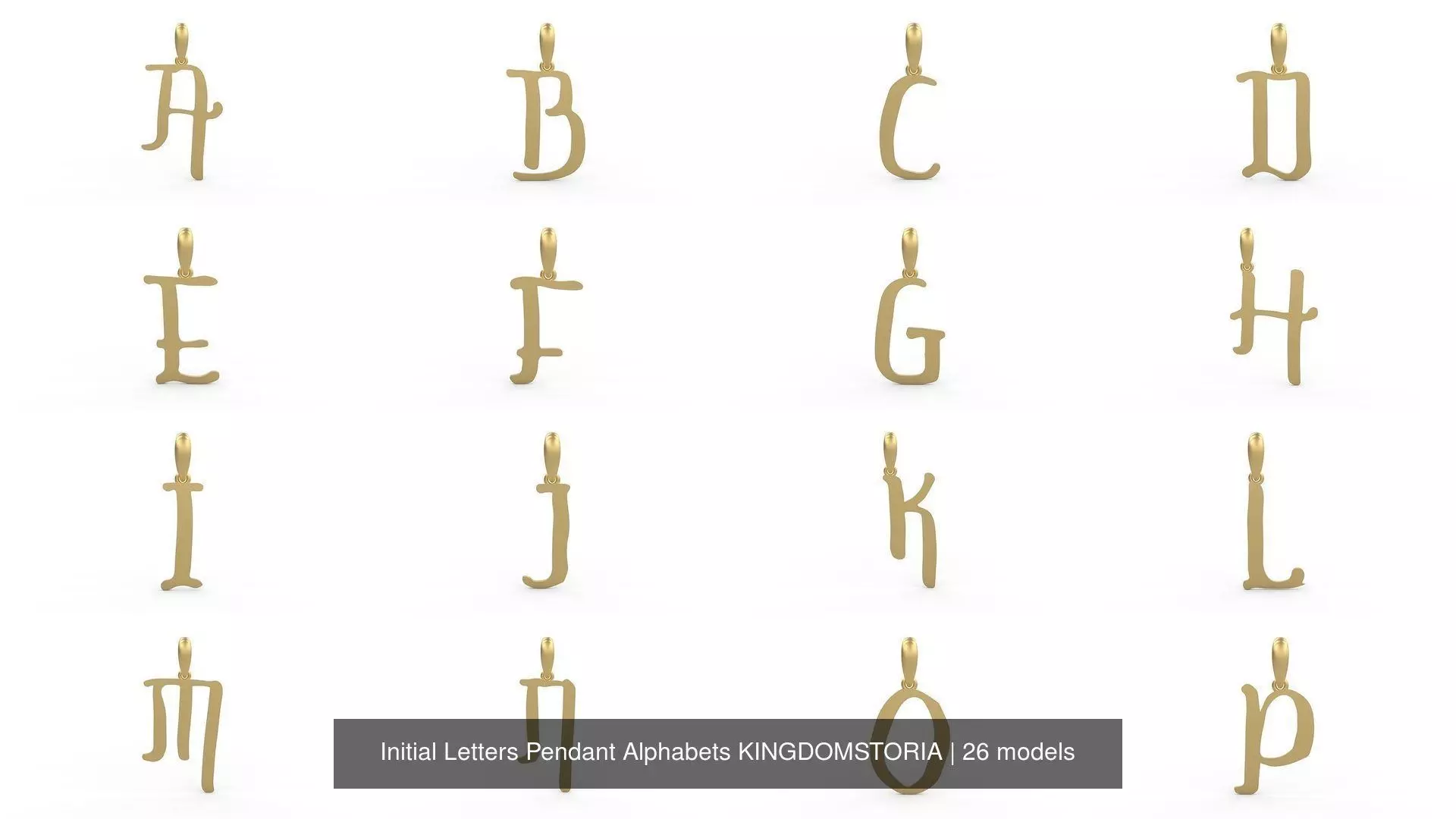 Initial Letters Pendant Alphabets KINGDOMSTORIA 3D Model Collection_0
