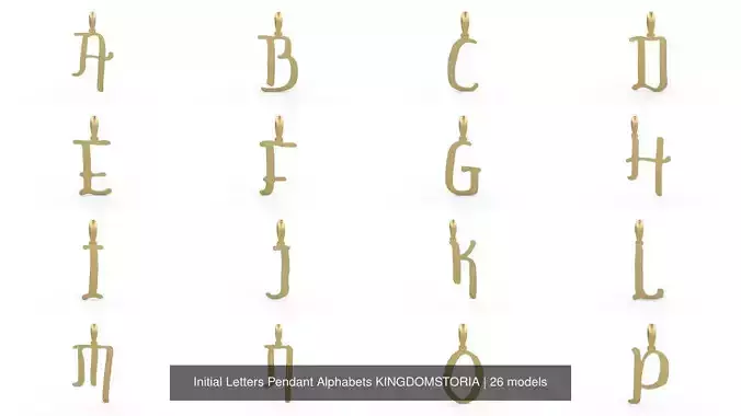 Initial Letters Pendant Alphabets KINGDOMSTORIA 3D Model Collection