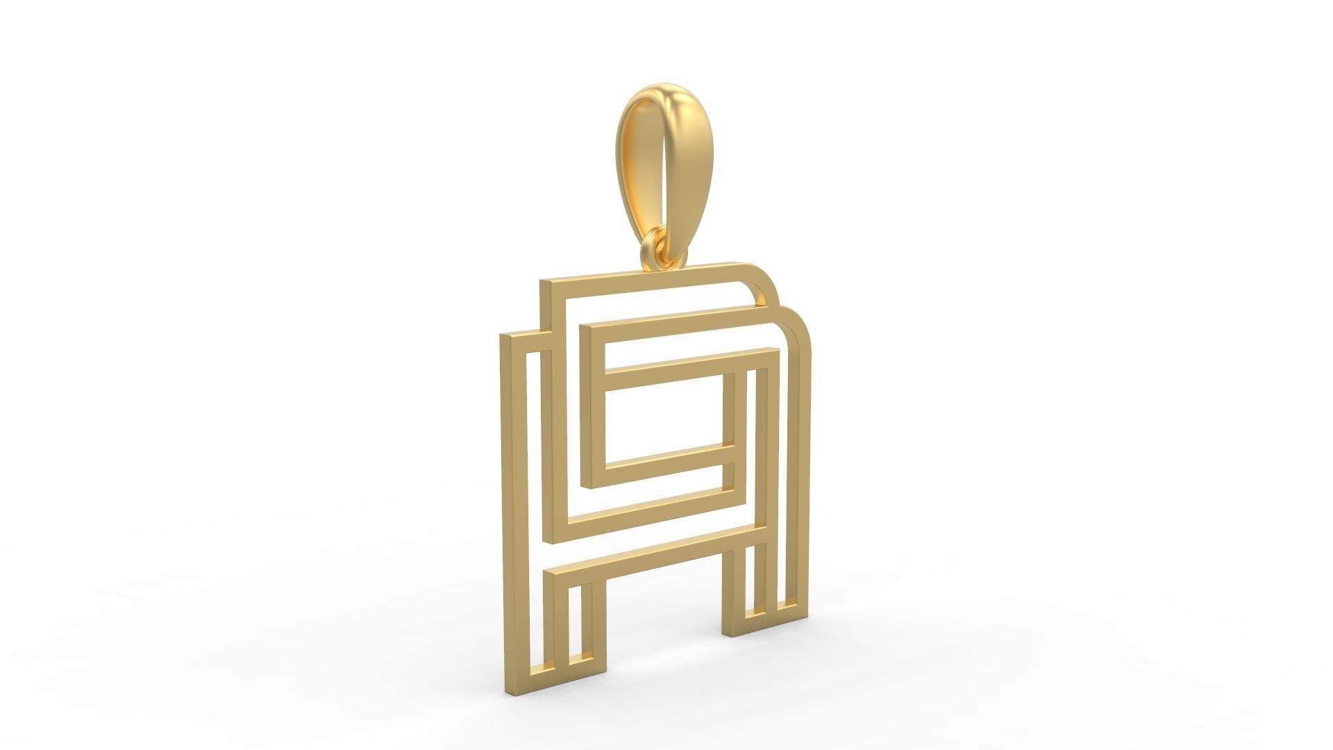 Initial Letters Pendant Linee A 3D print model_3