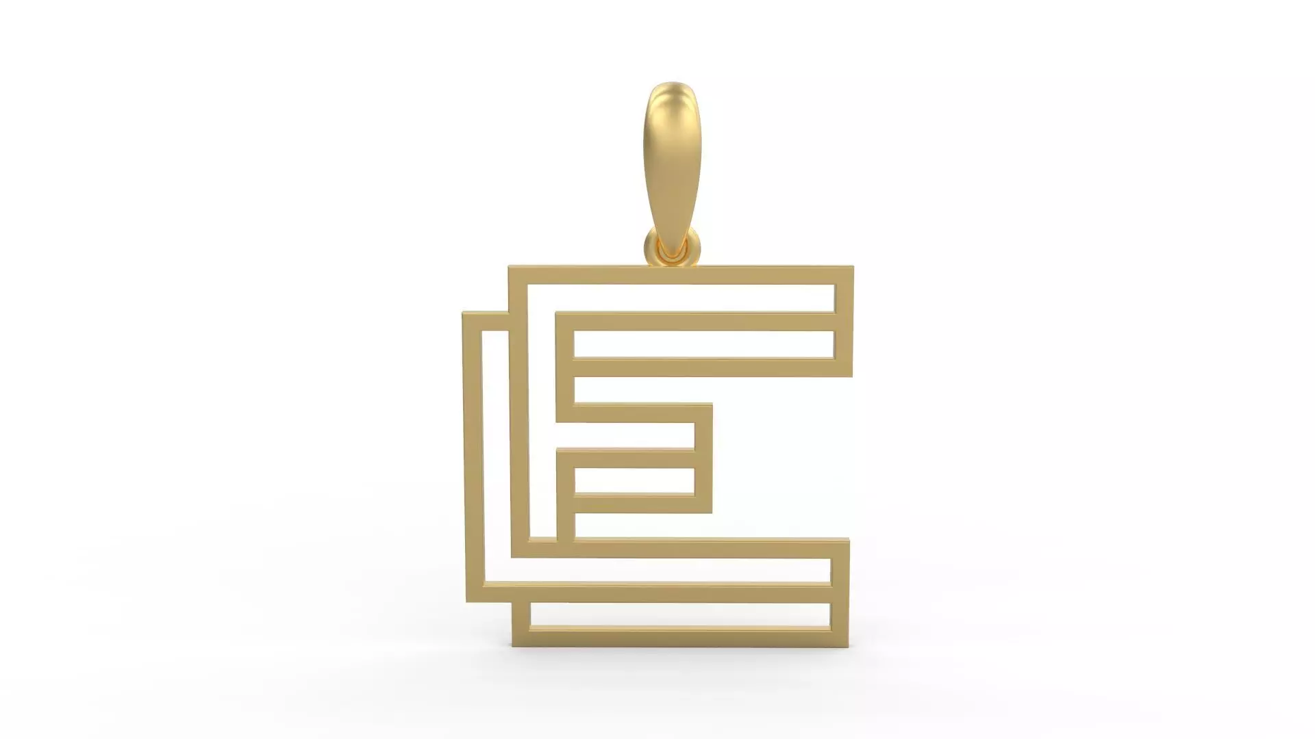 Initial Letters Pendant Linee E 3D print model_0