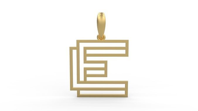 Initial Letters Pendant Linee E 3D print model