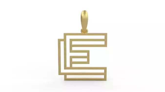 Initial Letters Pendant Linee E 3D print model