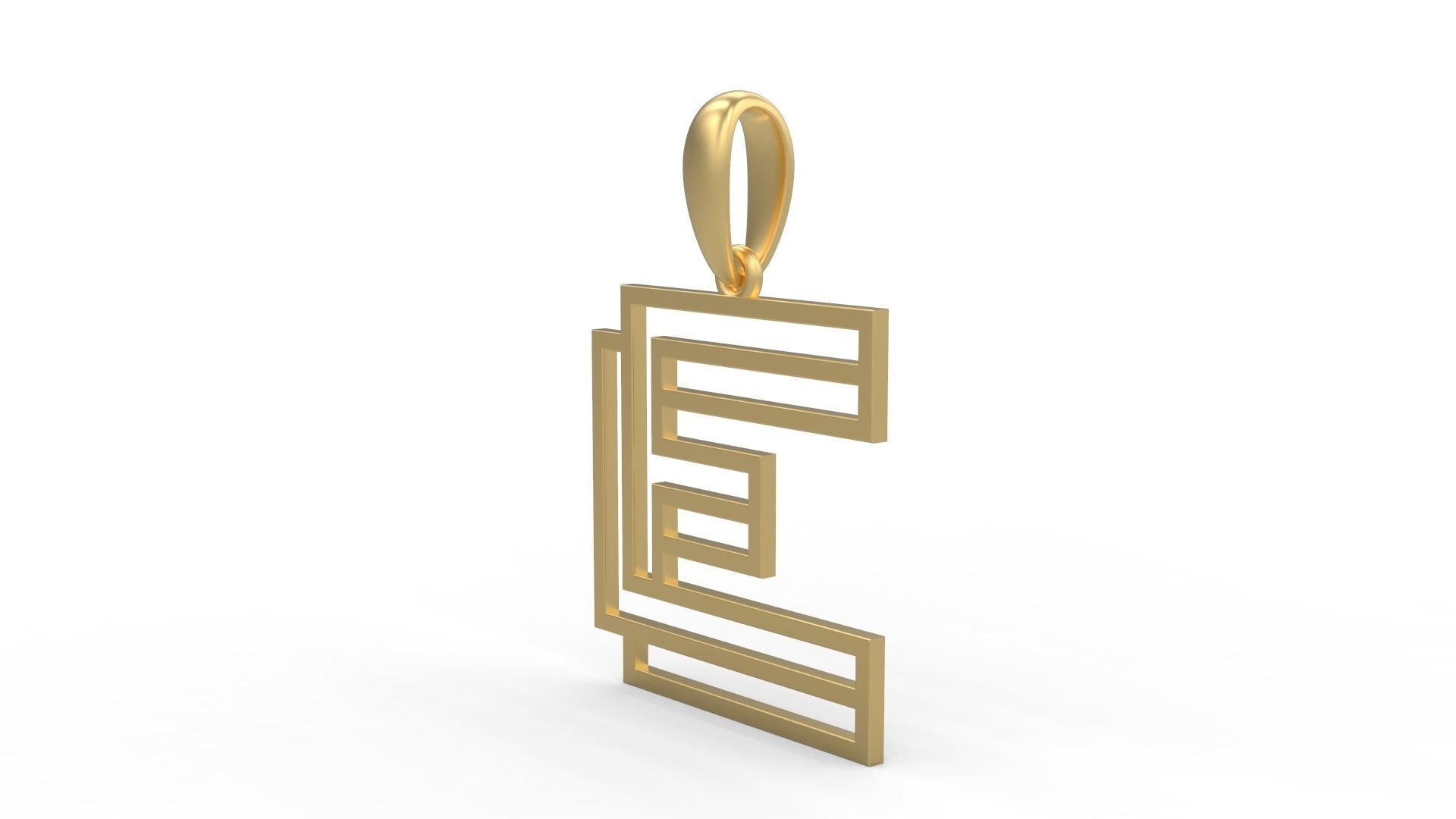 Initial Letters Pendant Linee E 3D print model_1