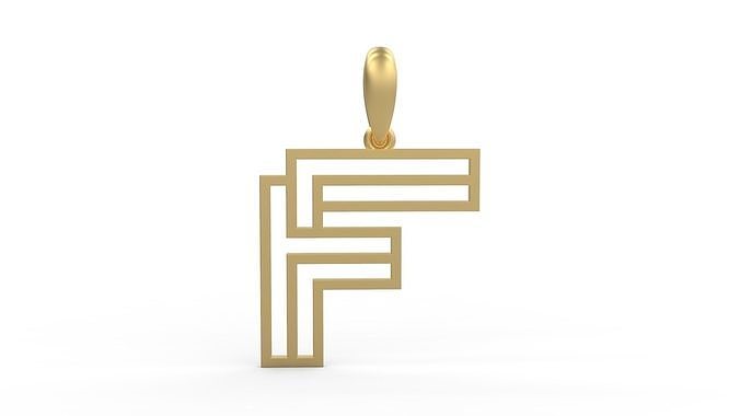 Initial Letters Pendant Linee F 3D print model