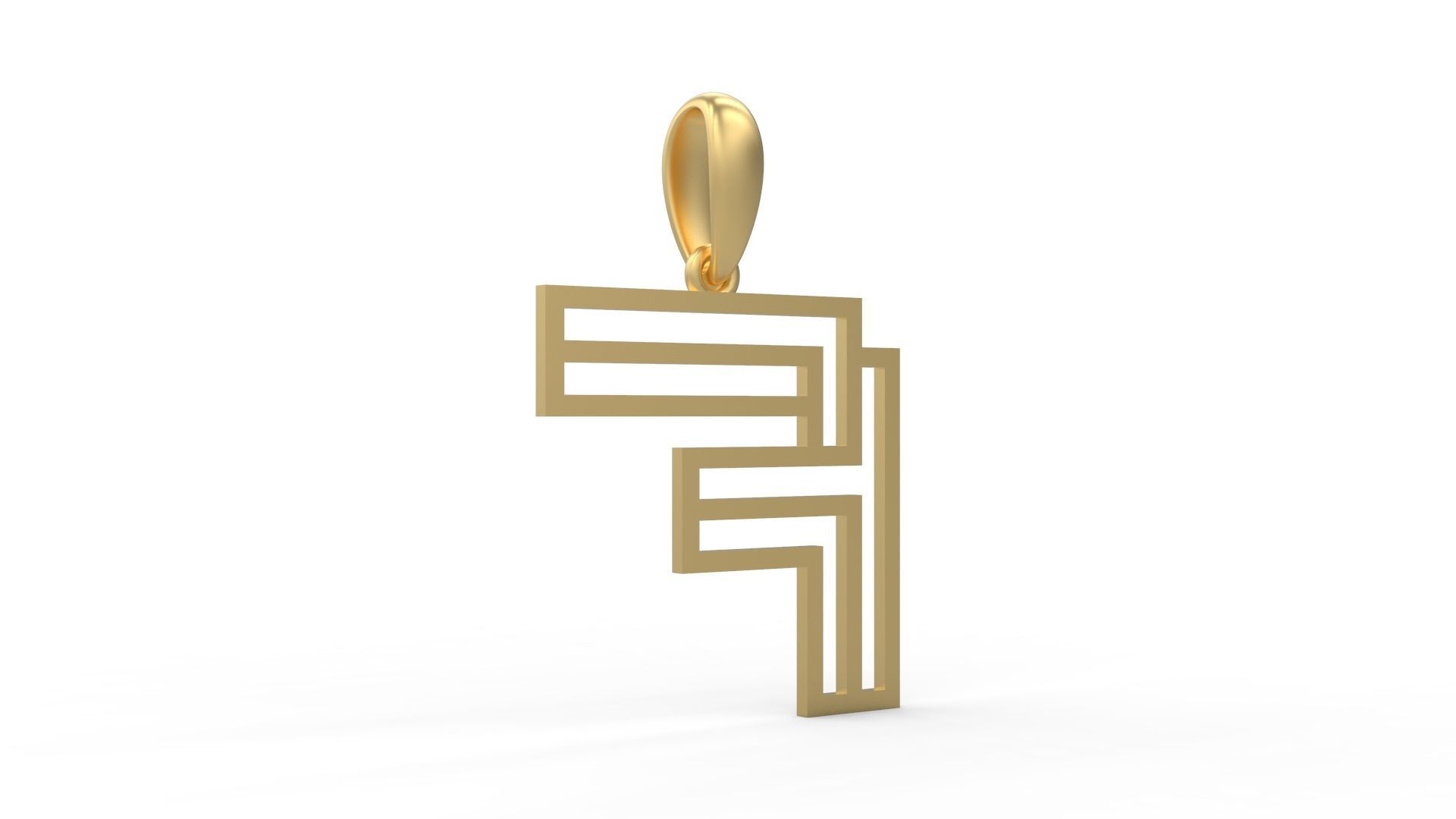 Initial Letters Pendant Linee F 3D print model_3