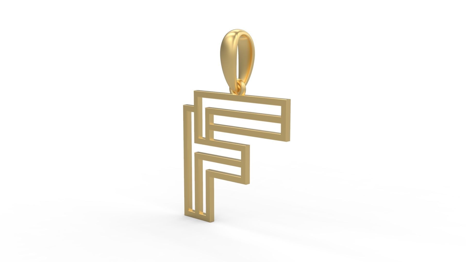 Initial Letters Pendant Linee F 3D print model_1