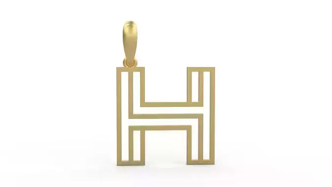 Initial Letters Pendant Linee H 3D print model