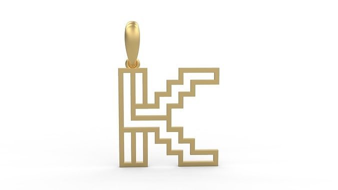 Initial Letters Pendant Linee K 3D print model