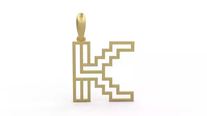 Initial Letters Pendant Linee K 3D print model