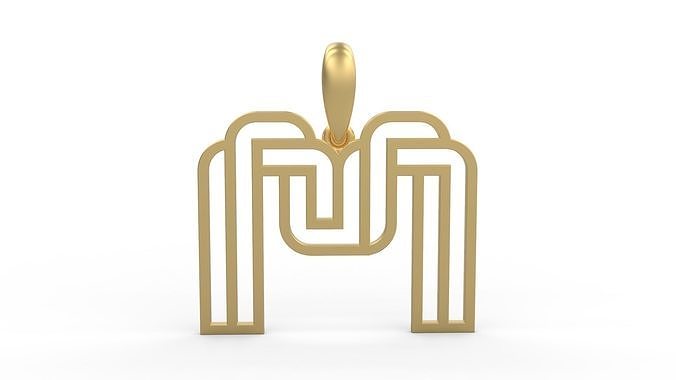 Initial Letters Pendant Linee M 3D print model