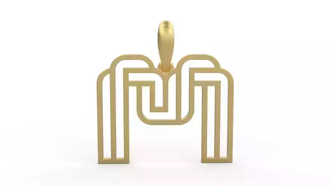 Initial Letters Pendant Linee M 3D print model