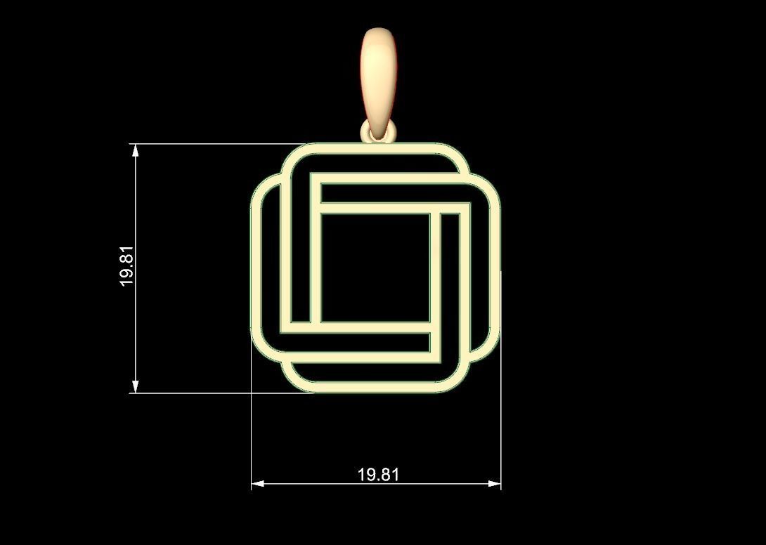 Initial Letters Pendant Linee O 3D print model_5