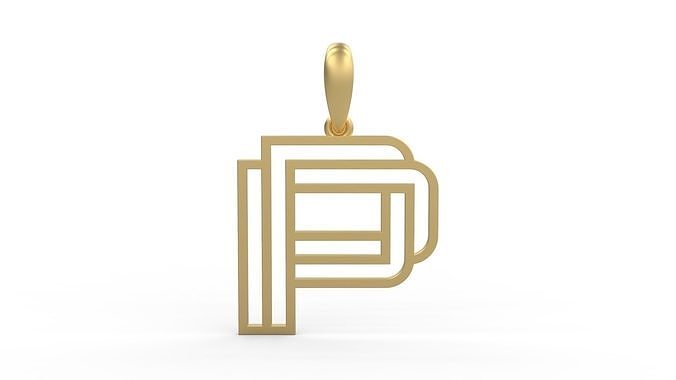 Initial Letters Pendant Linee P 3D print model