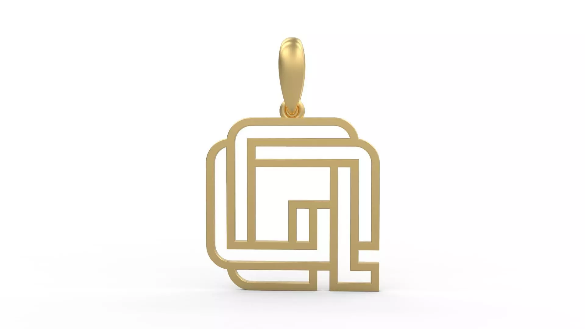 Initial Letters Pendant Linee Q 3D print model_0