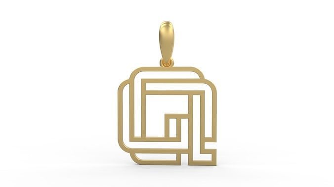 Initial Letters Pendant Linee Q 3D print model