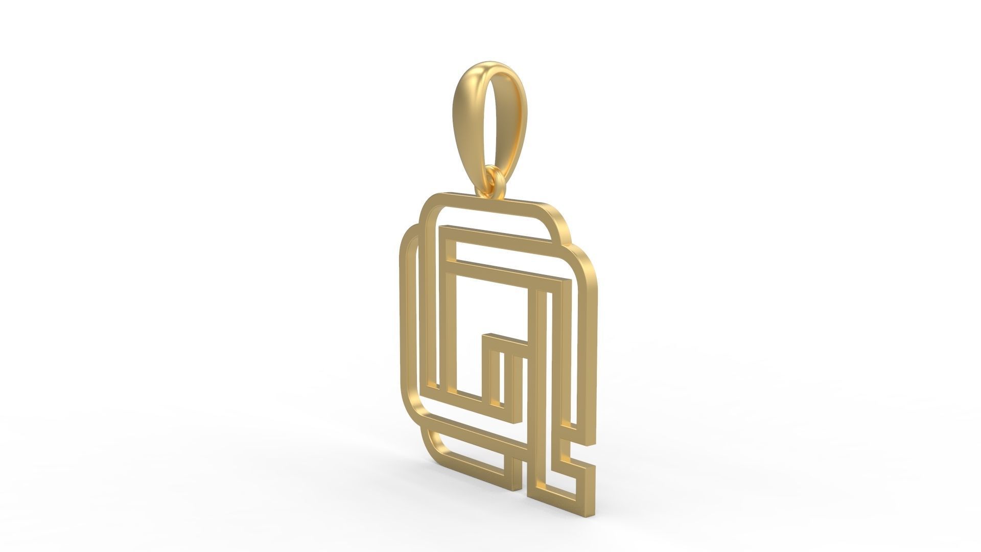 Initial Letters Pendant Linee Q 3D print model_1