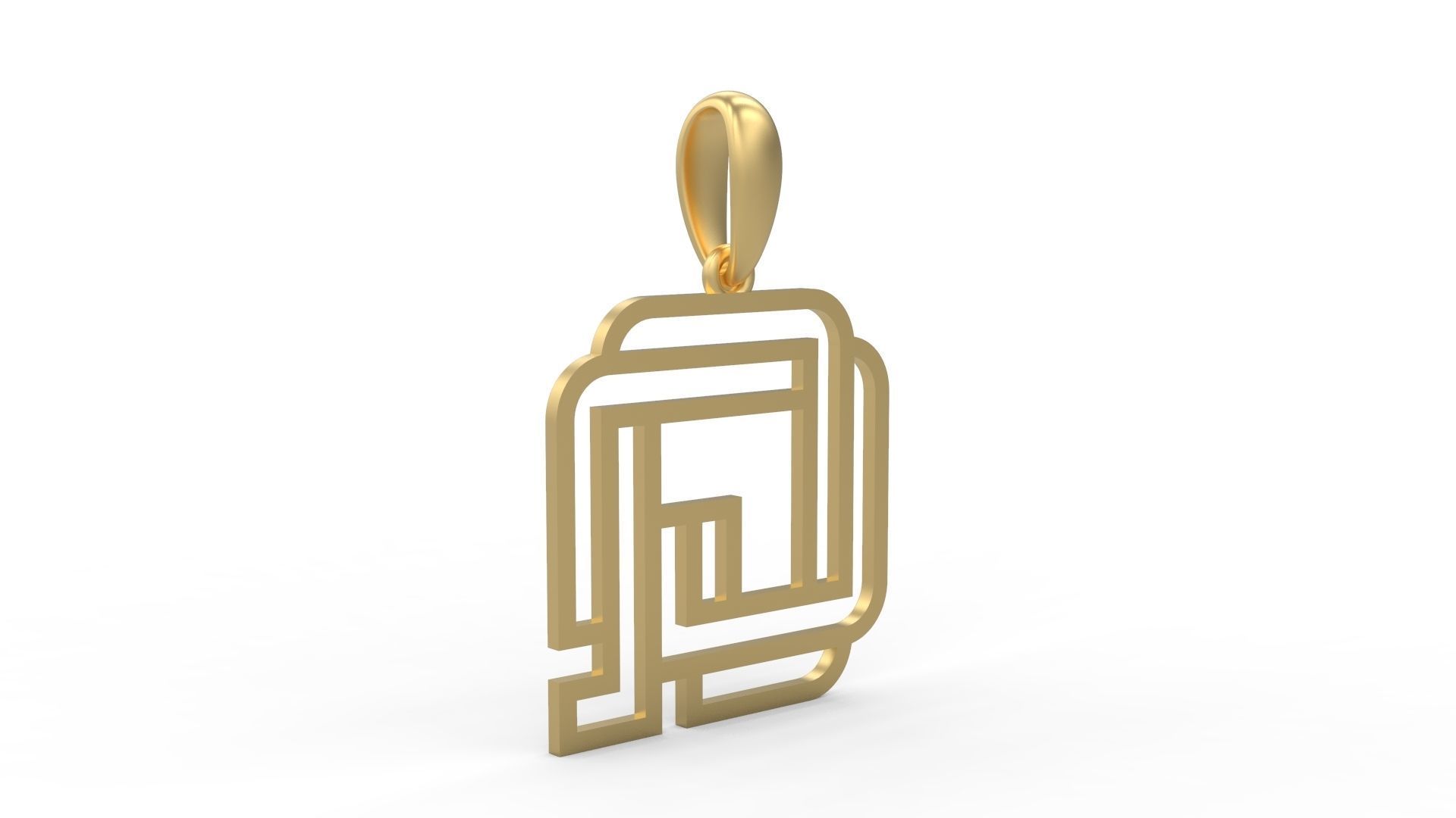 Initial Letters Pendant Linee Q 3D print model_3