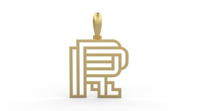 Initial Letters Pendant Linee R 3D print model
