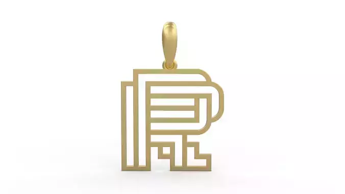 Initial Letters Pendant Linee R 3D print model