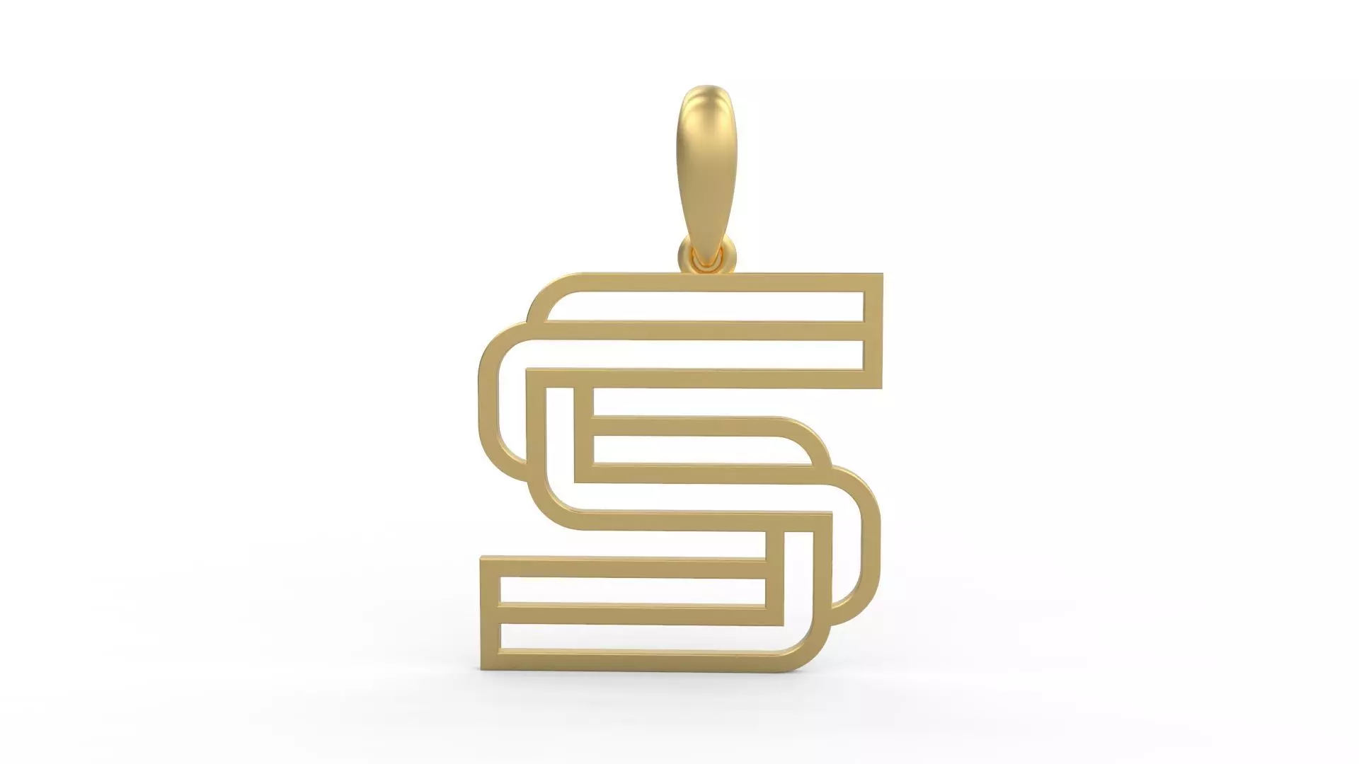 Initial Letters Pendant Linee S 3D print model_0