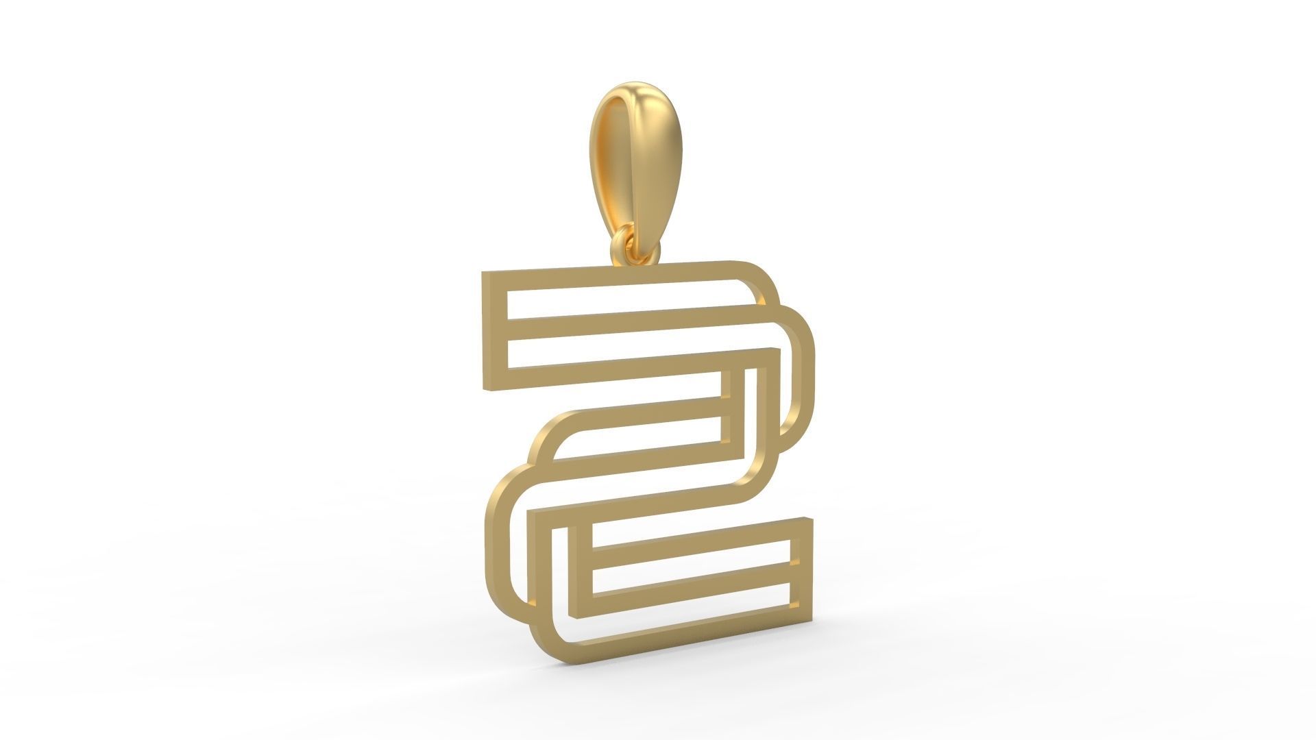 Initial Letters Pendant Linee S 3D print model_3