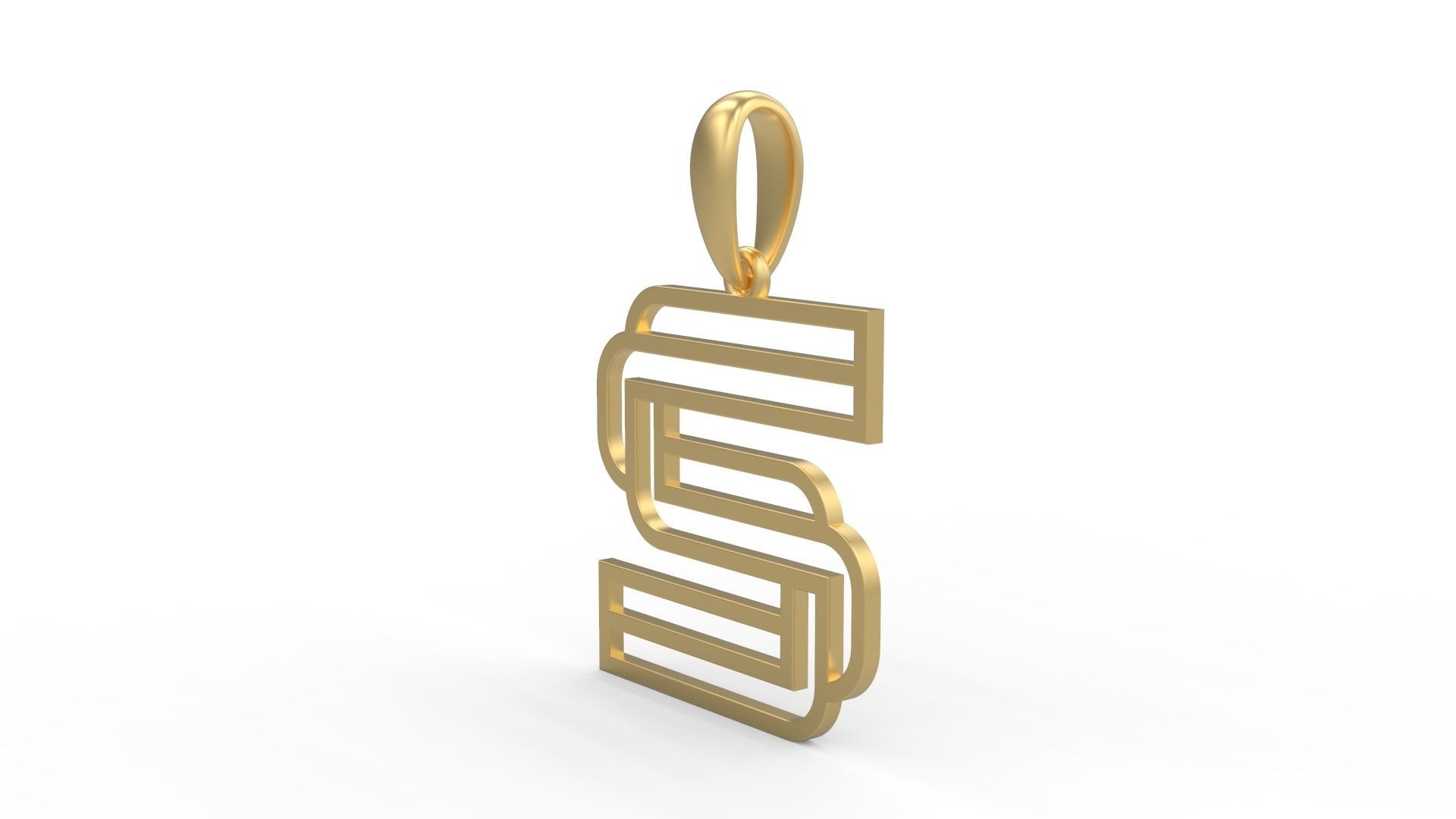 Initial Letters Pendant Linee S 3D print model_1