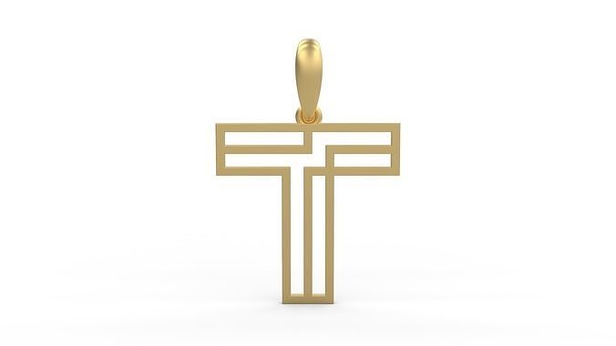 Initial Letters Pendant Linee T 3D print model